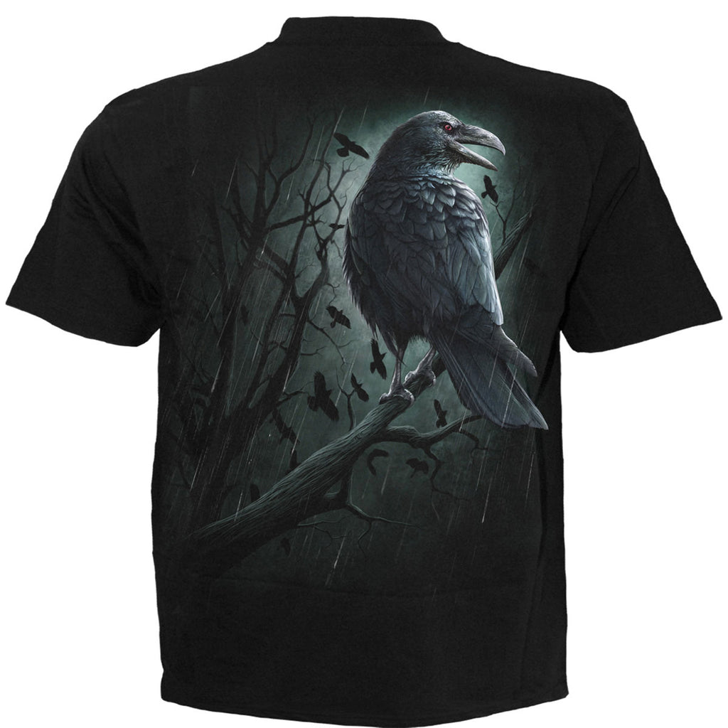 Spiral Unisex T-Shirt: Shadow Raven (Black) (Back Print)