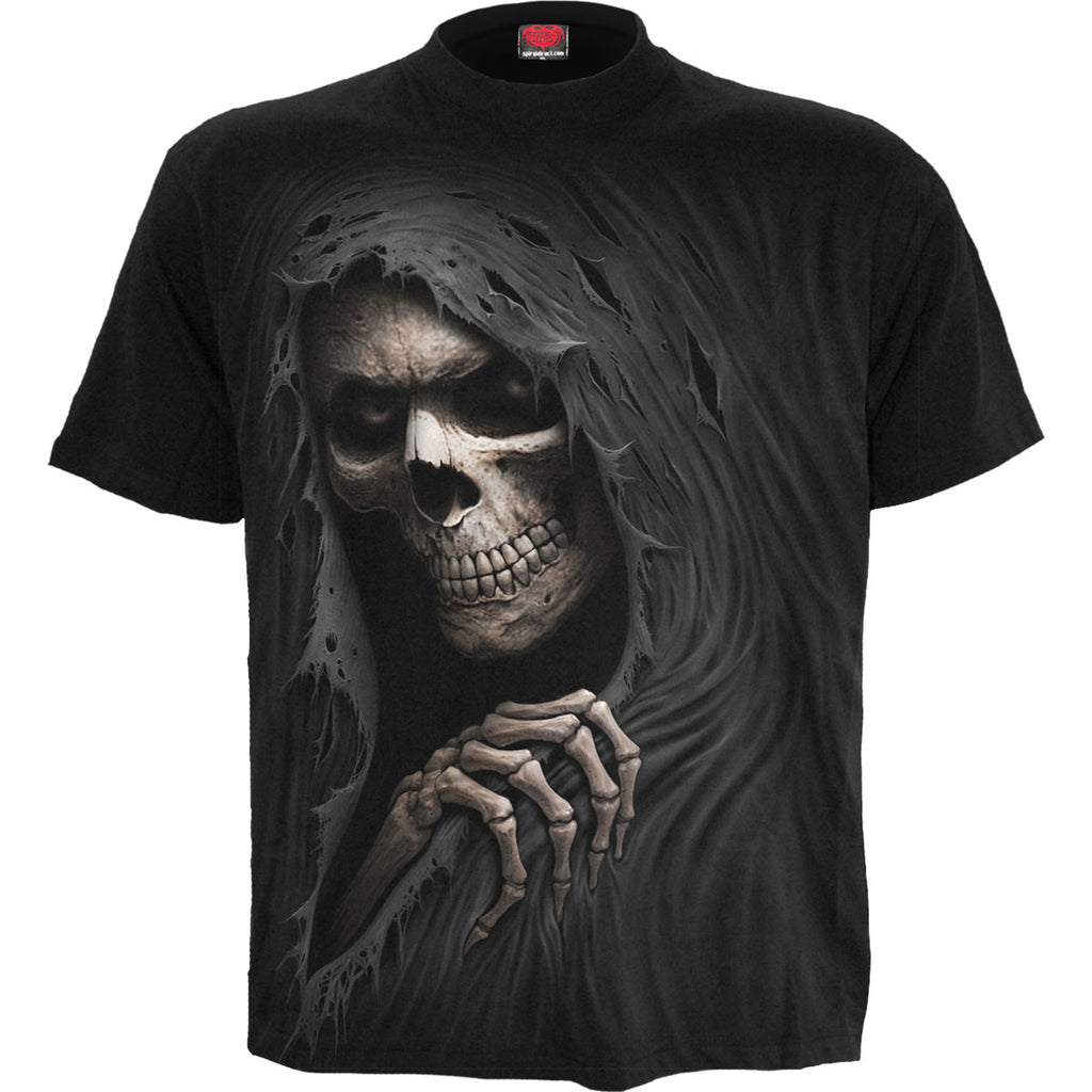 Spiral Unisex T-Shirt: Grim Ripper (Black) (Back Print)