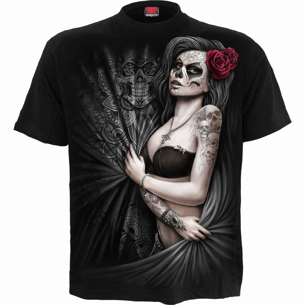 Spiral Unisex T-Shirt: Dead Love (Black) (Back Print)
