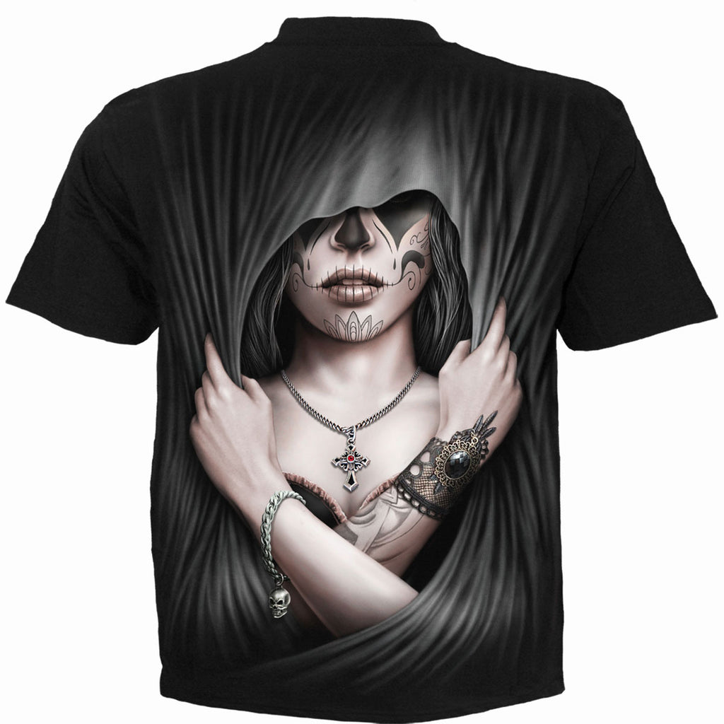 Spiral Unisex T-Shirt: Dead Love (Black) (Back Print)