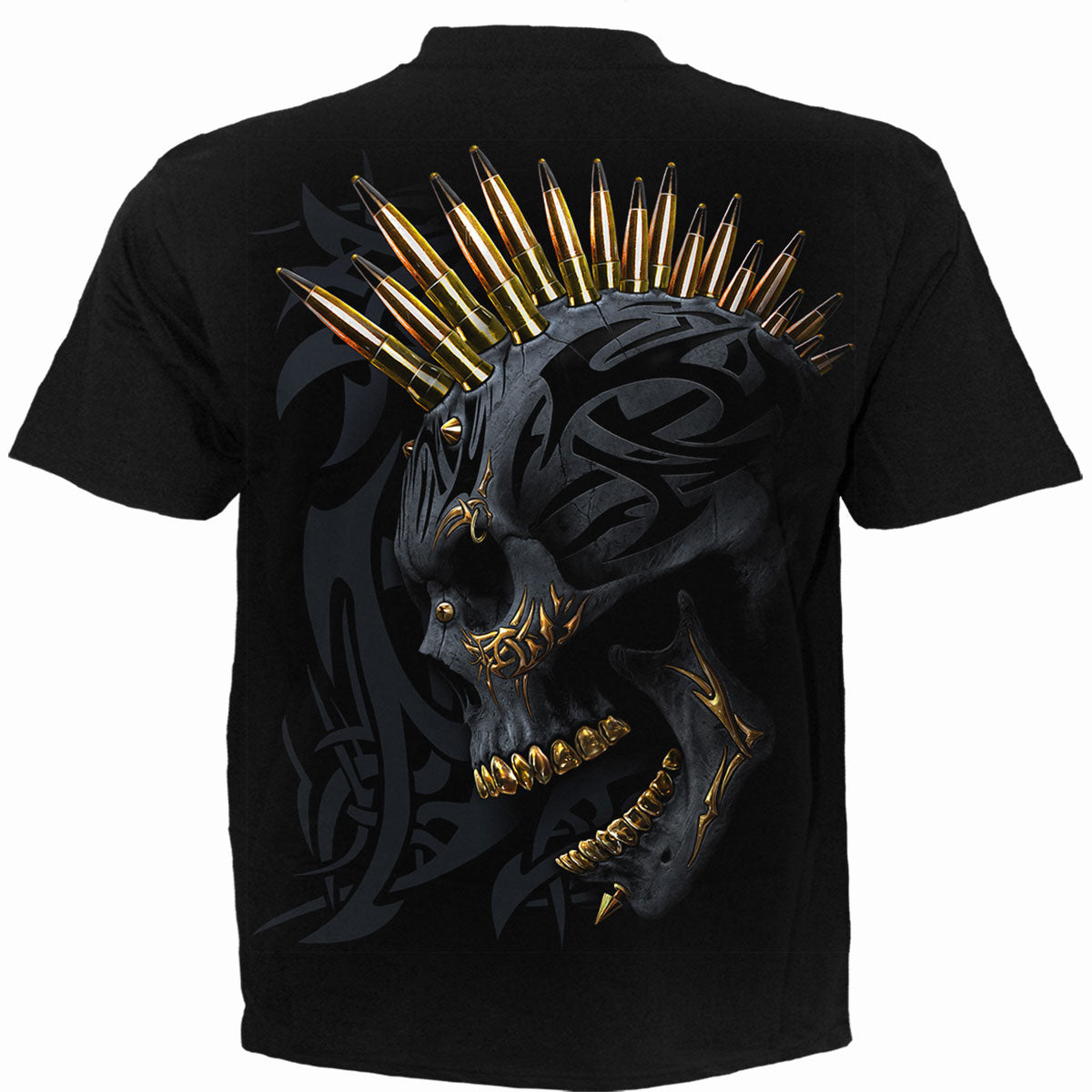 Spiral Unisex T-Shirt: Black Gold (Black) (Back Print)