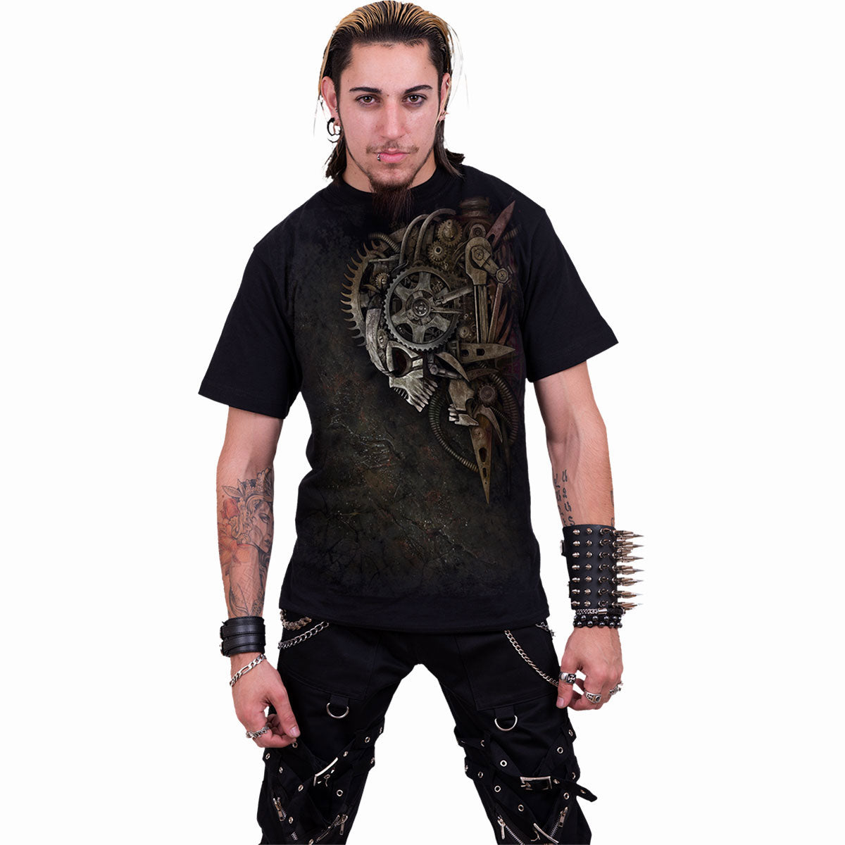 Spiral Unisex T-Shirt: Diesel Punk (Black) (Back Print)