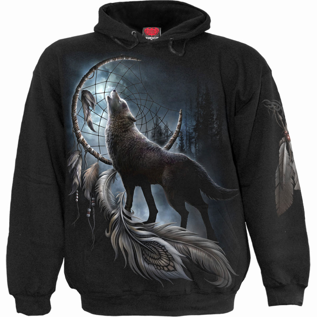 Spiral Unisex Pullover Hoodie: From Darkness (Black) (Back & Sleeve Print)