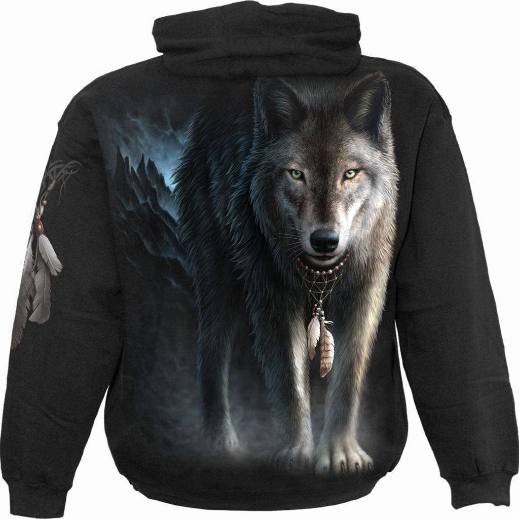Spiral Unisex Pullover Hoodie: From Darkness (Black) (Back & Sleeve Print)