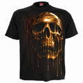 Spiral Unisex T-Shirt: Dripping Gold (Black) (Back Print)