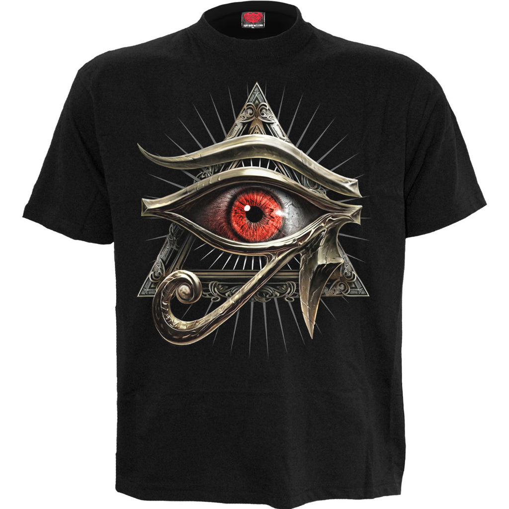 Spiral Unisex T-Shirt: Evil Eye (Black) (Back Print)