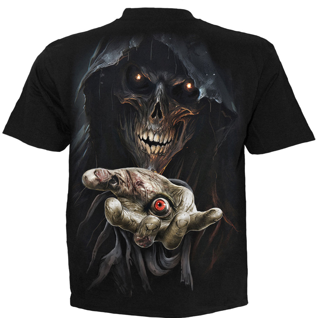 Spiral Unisex T-Shirt: Evil Eye (Black) (Back Print)