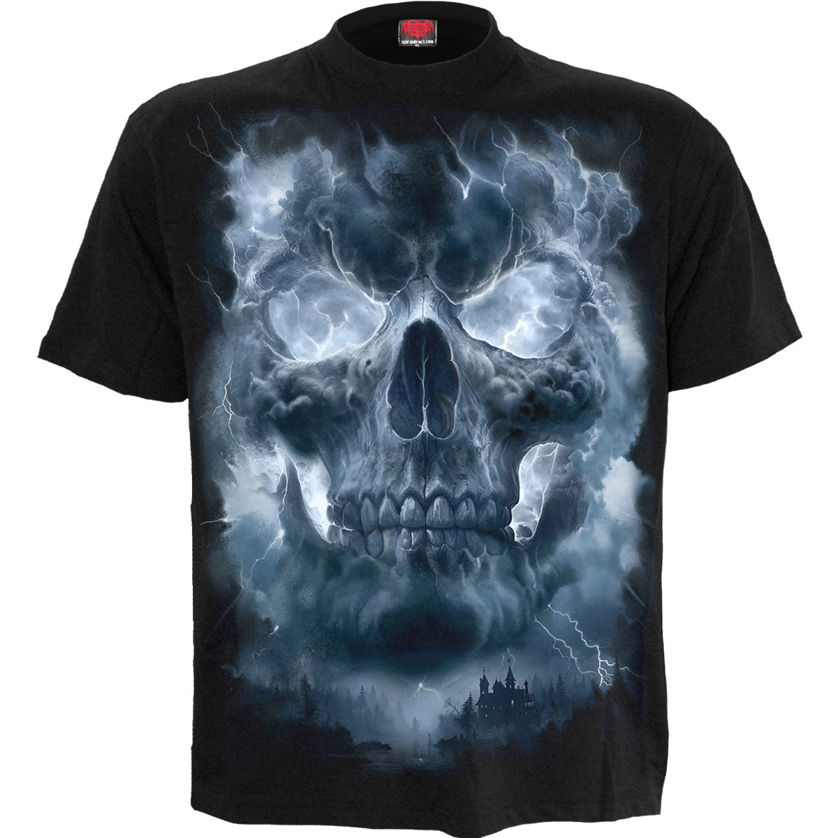 Spiral Unisex T-Shirt: Grave Skies (Black) (Back Print)