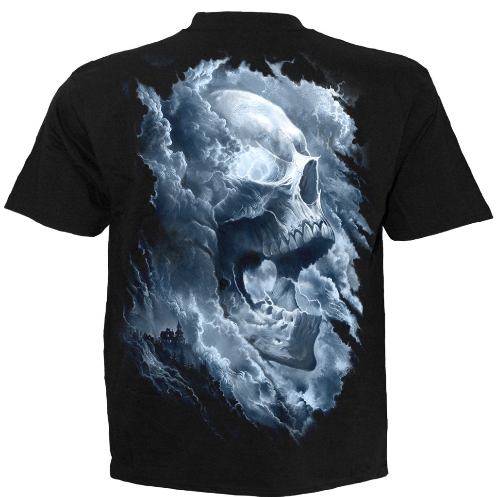 Spiral Unisex T-Shirt: Grave Skies (Black) (Back Print)
