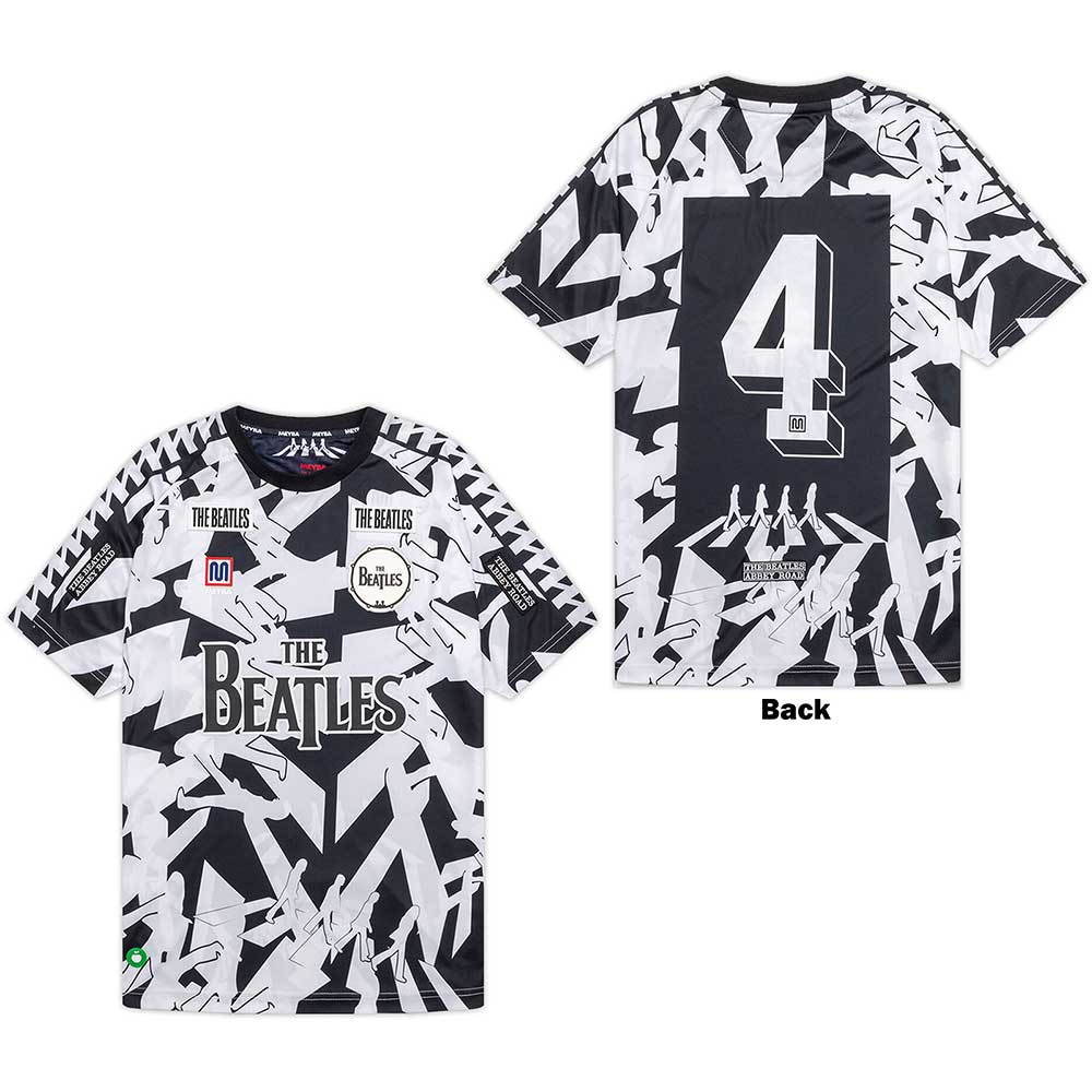 The Beatles Unisex Jersey T-Shirt: Meyba Abbey Road Crossing All-Over-Print (Black & White)