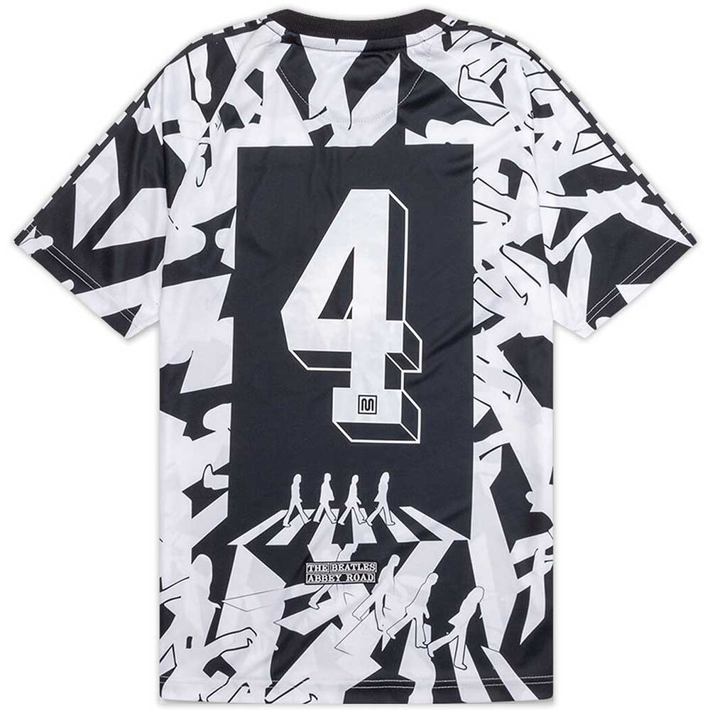 The Beatles Unisex Jersey T-Shirt: Meyba Abbey Road Crossing All-Over-Print (Black & White)
