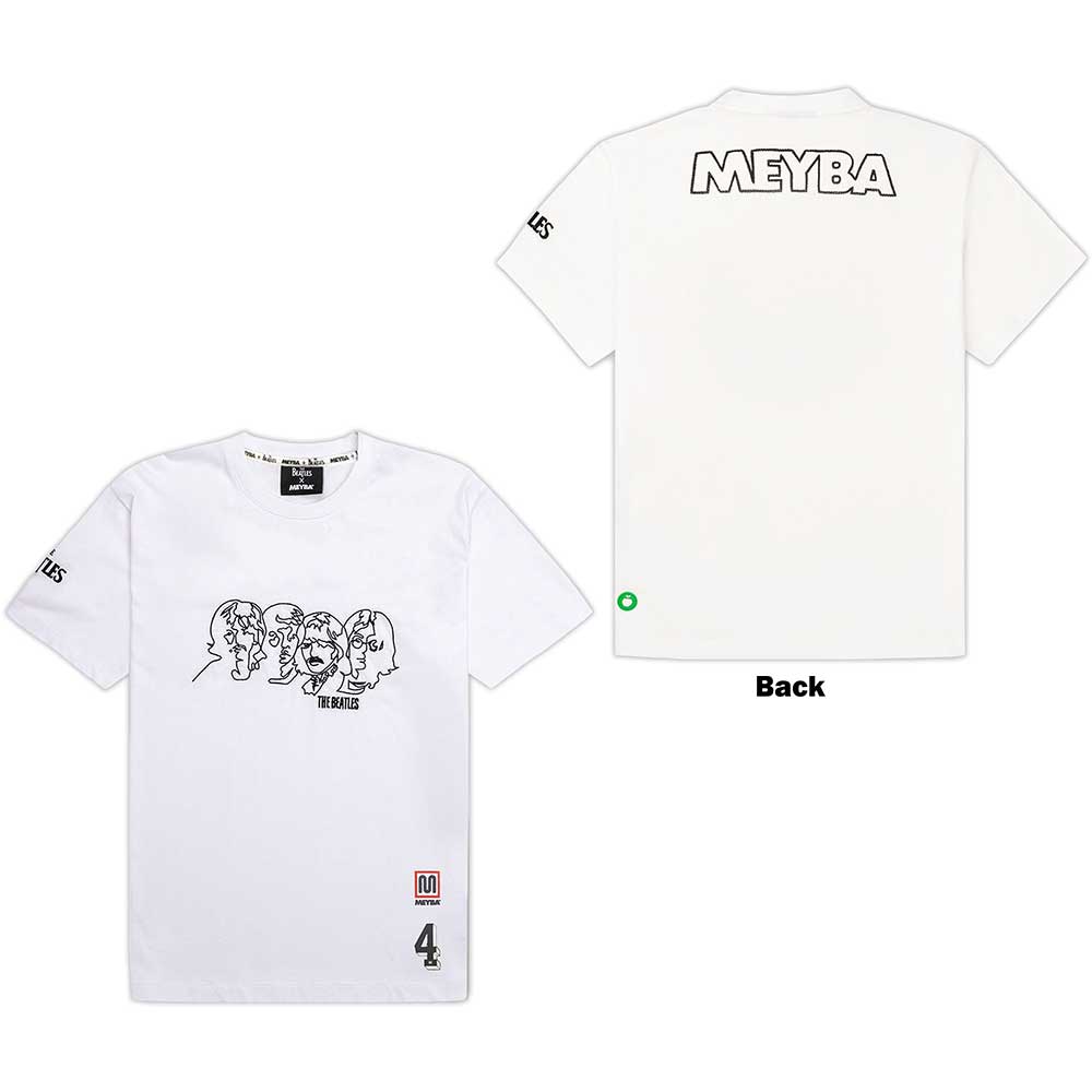 The Beatles Unisex T-Shirt: Meyba Embroidered (White)