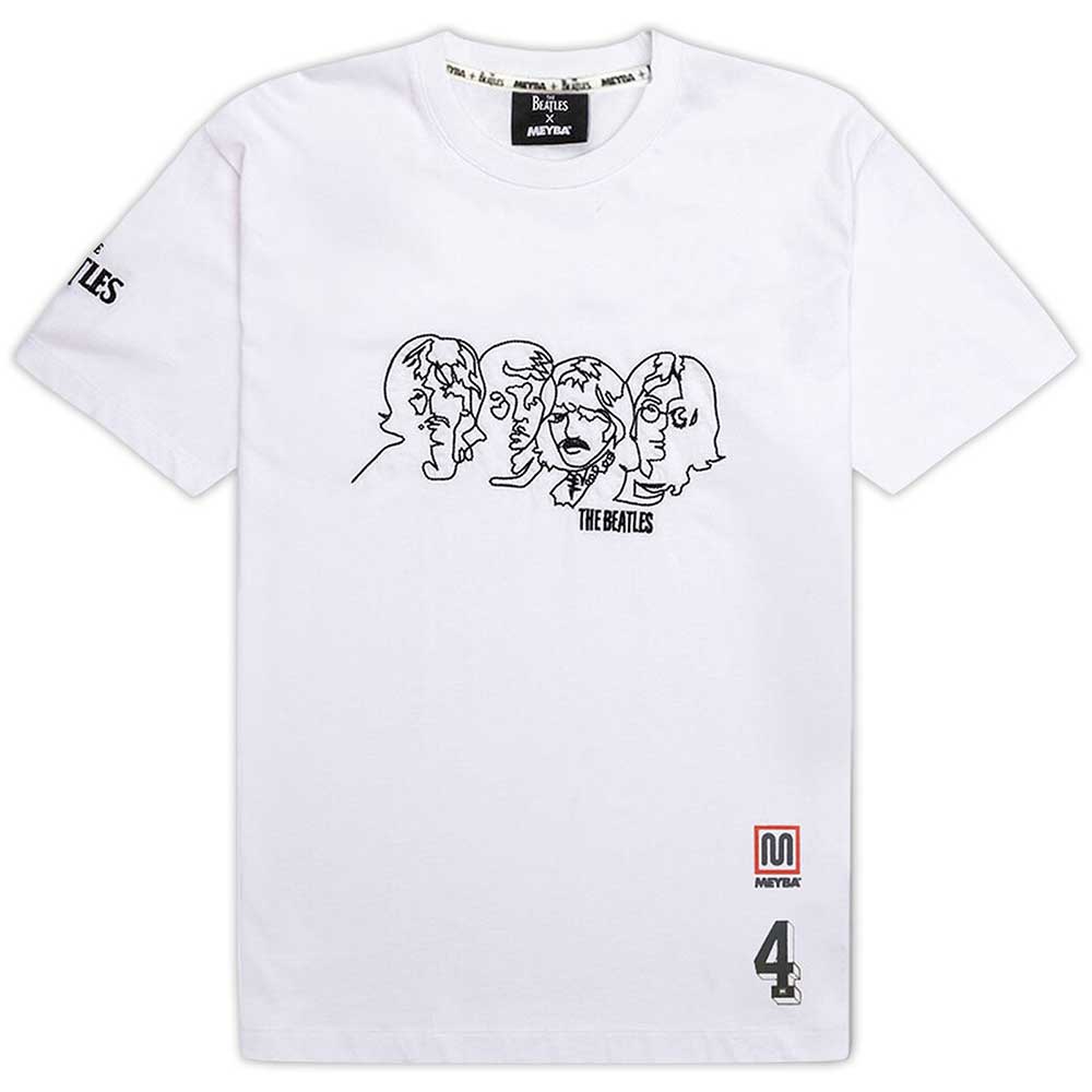 The Beatles Unisex T-Shirt: Meyba Embroidered (White)