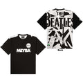 The Beatles Unisex T-Shirt: Meyba Drum & Crossing All-Over-Print (Black)