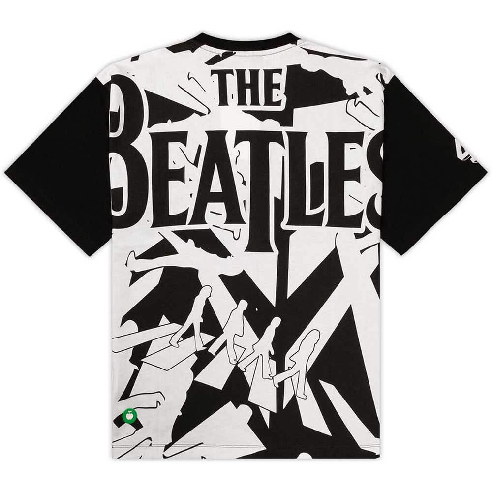 The Beatles Unisex T-Shirt: Meyba Drum & Crossing All-Over-Print (Black)