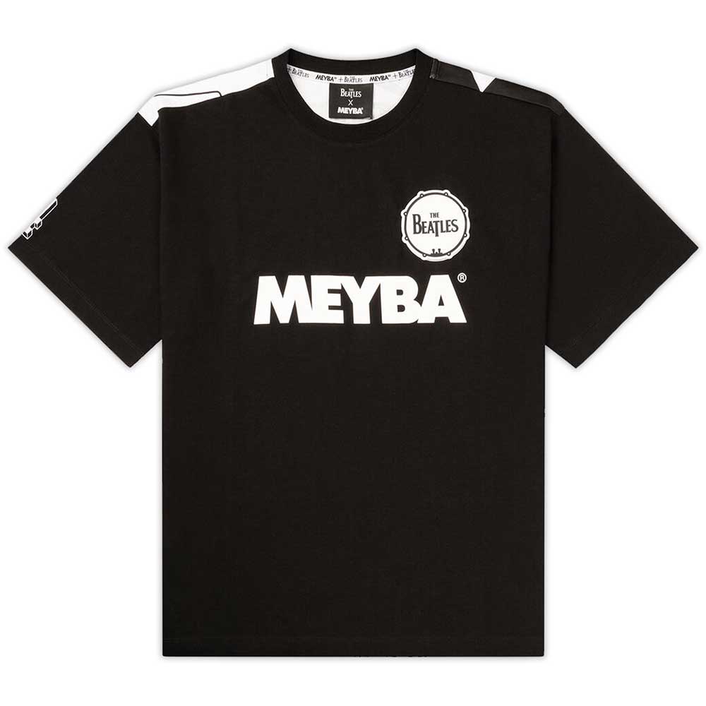 The Beatles Unisex T-Shirt: Meyba Drum & Crossing All-Over-Print (Black)