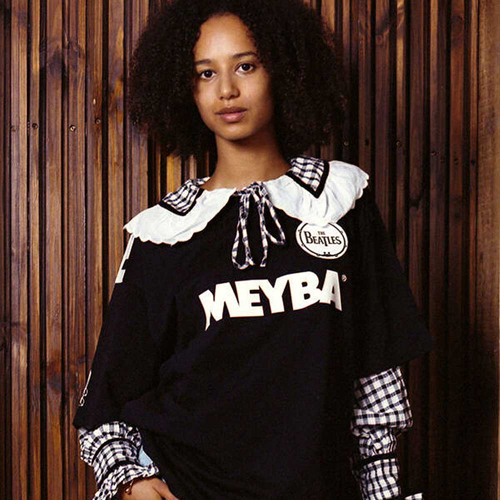 The Beatles Unisex T-Shirt: Meyba Drum & Crossing All-Over-Print (Black)