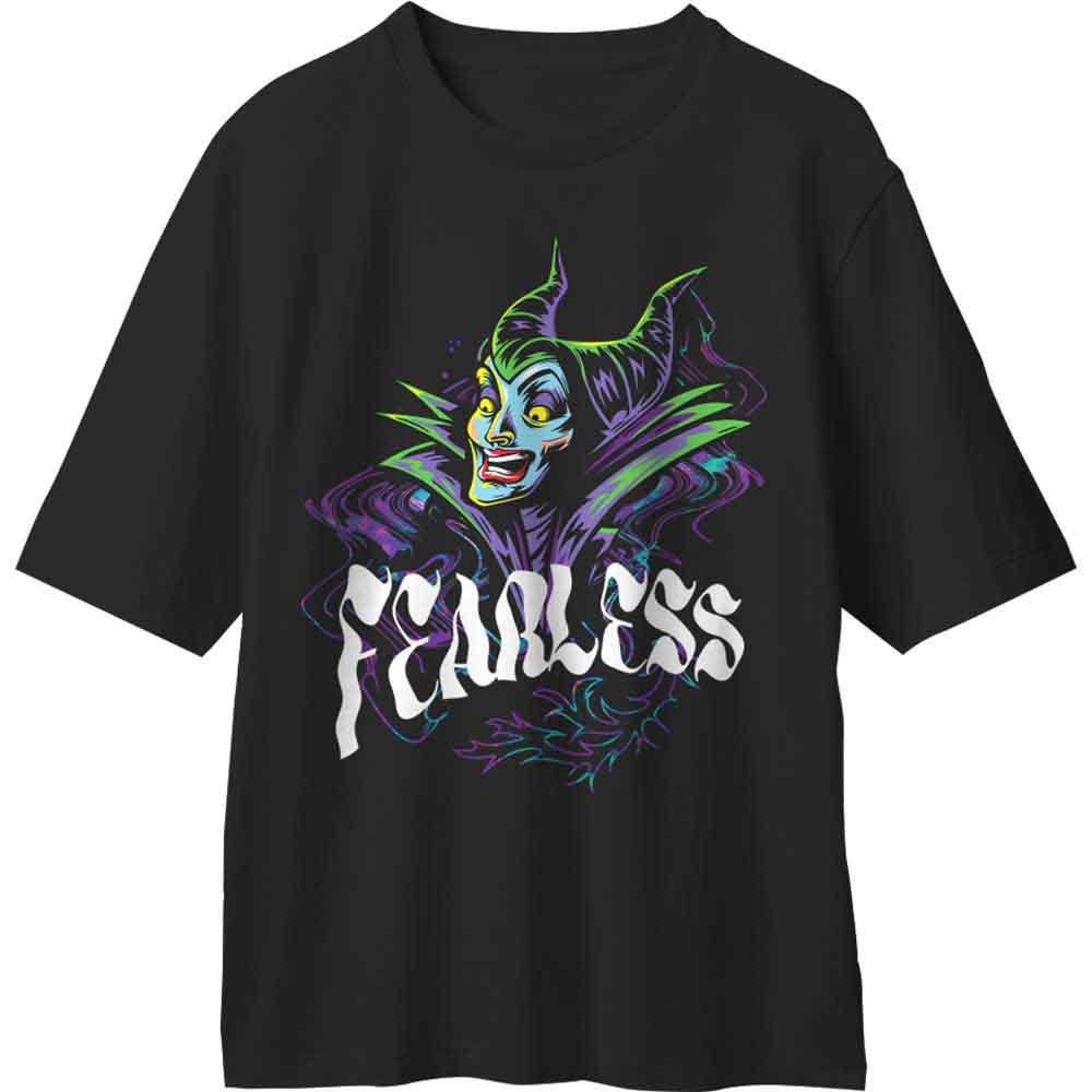 Disney Unisex T-Shirt: Maleficent Sleeping Beauty Fearless (Black)