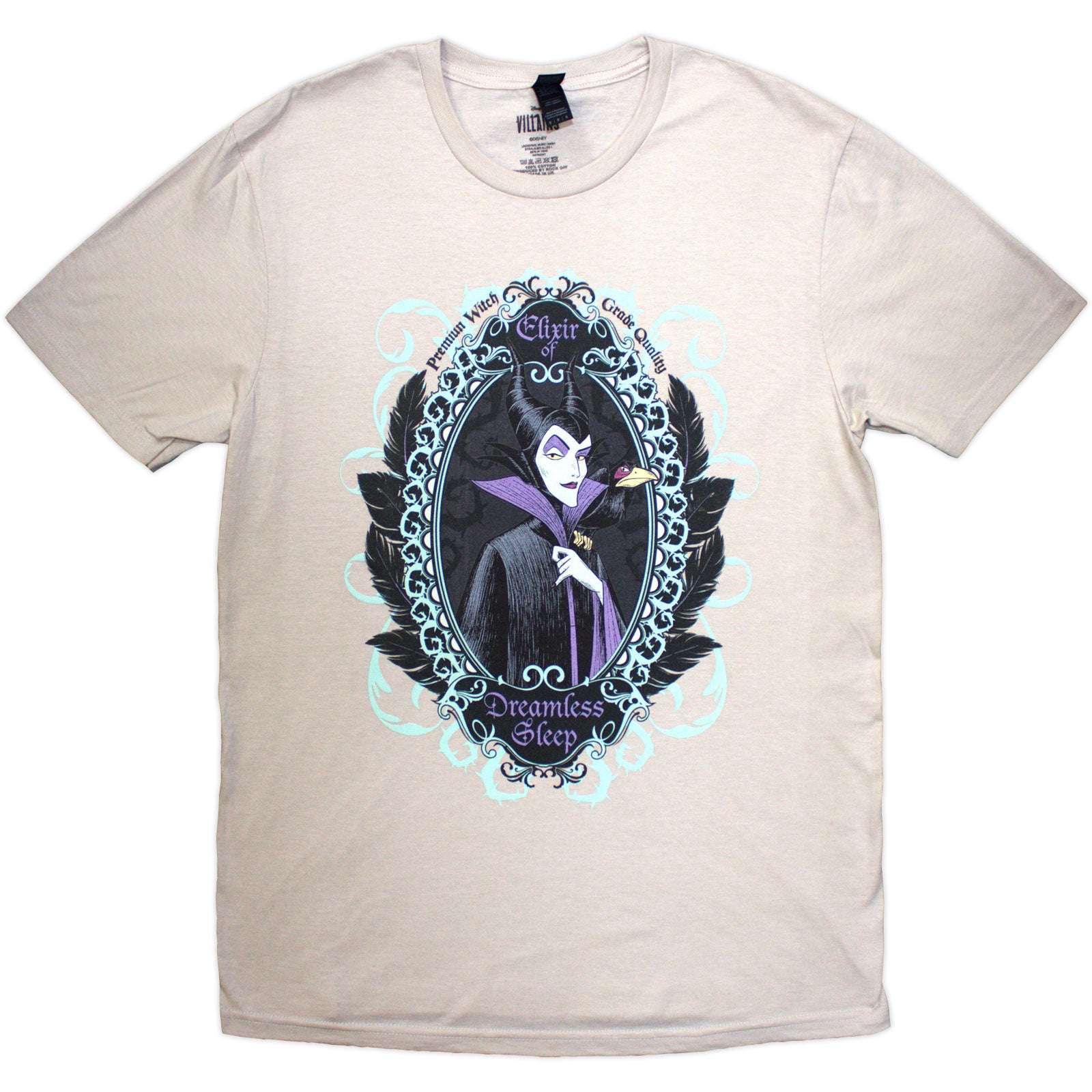 Disney Unisex T-Shirt: Maleficent Dreamless Sleep (Sand)