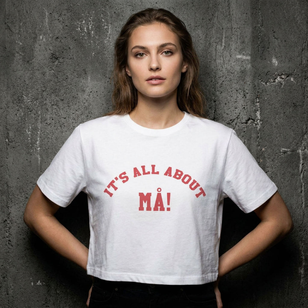 Maneskin Ladies Crop Top: It's All About MA! (White) (Ex-Tour)