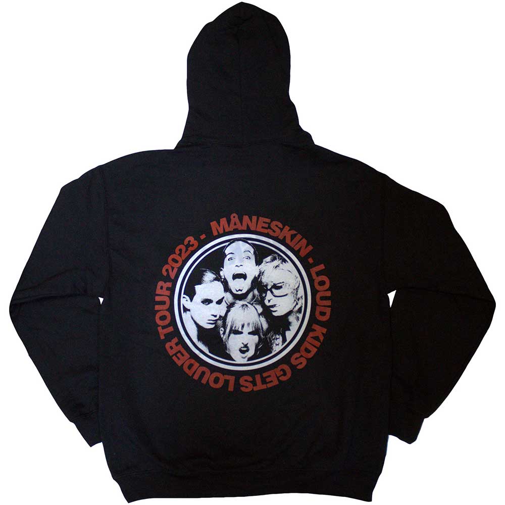 Maneskin Unisex Pullover Hoodie: Fuck Maneskin (Black) (Back Print & Ex-Tour)