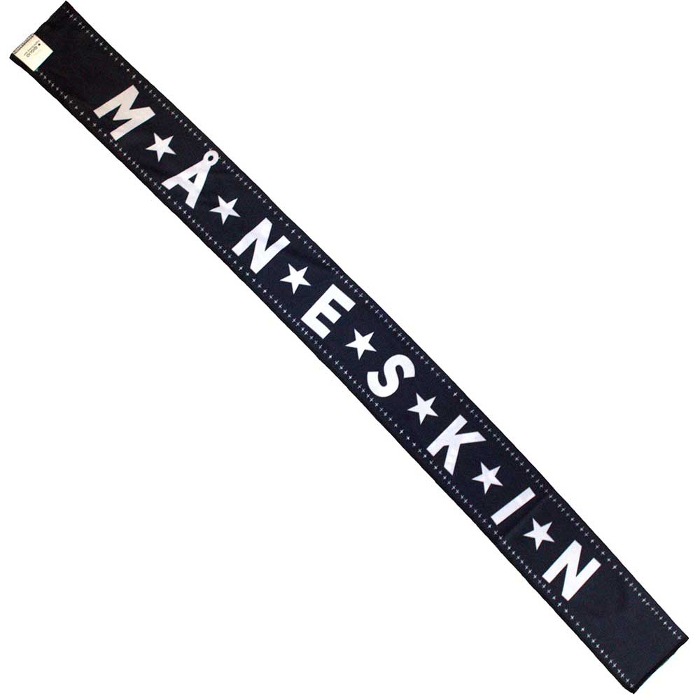Maneskin Unisex Head Tie: Loud Kids European Tour '23 (Black) (Back Print & Ex-Tour)
