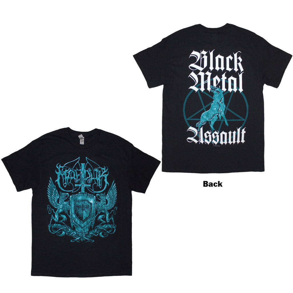 Marduk Unisex T-Shirt: Black Metal Assault (Black) (Back Print)