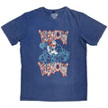 Marvel Comics Unisex Stone Wash T-Shirt: Venom Neon Light Outline (Denim Blue)