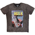 Marvel Comics Unisex Stone Wash T-Shirt: Incredible Hulk Wolverine (Charcoal Grey)