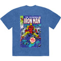 Marvel Comics Unisex Stone Wash T-Shirt: The Invincible Iron Man (Denim Blue)