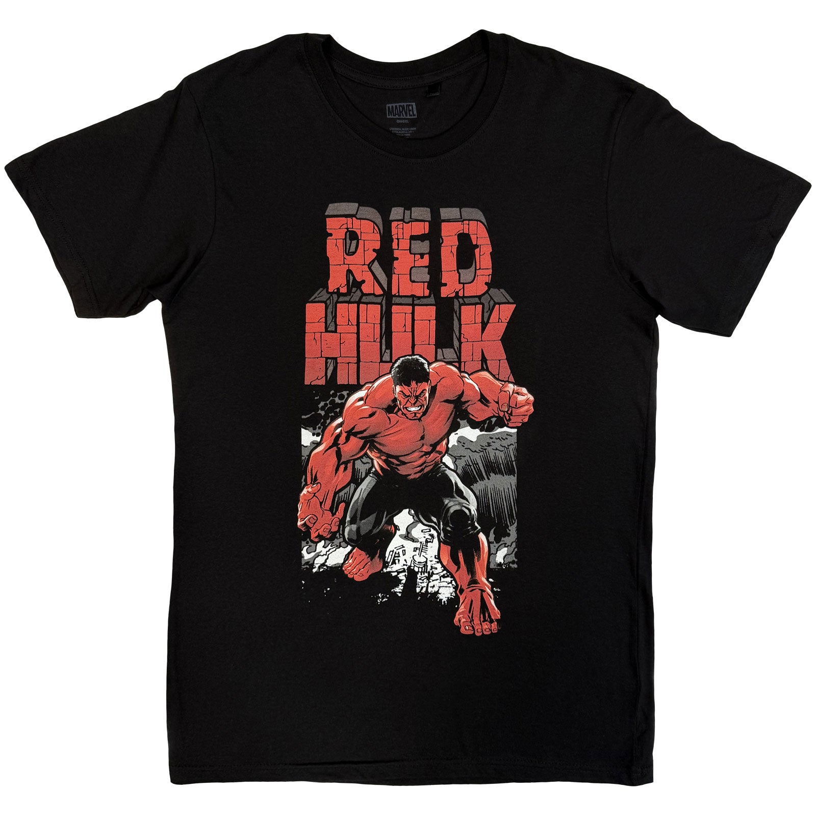 Marvel Comics Unisex T-Shirt: Red Hulk Comic (Black)