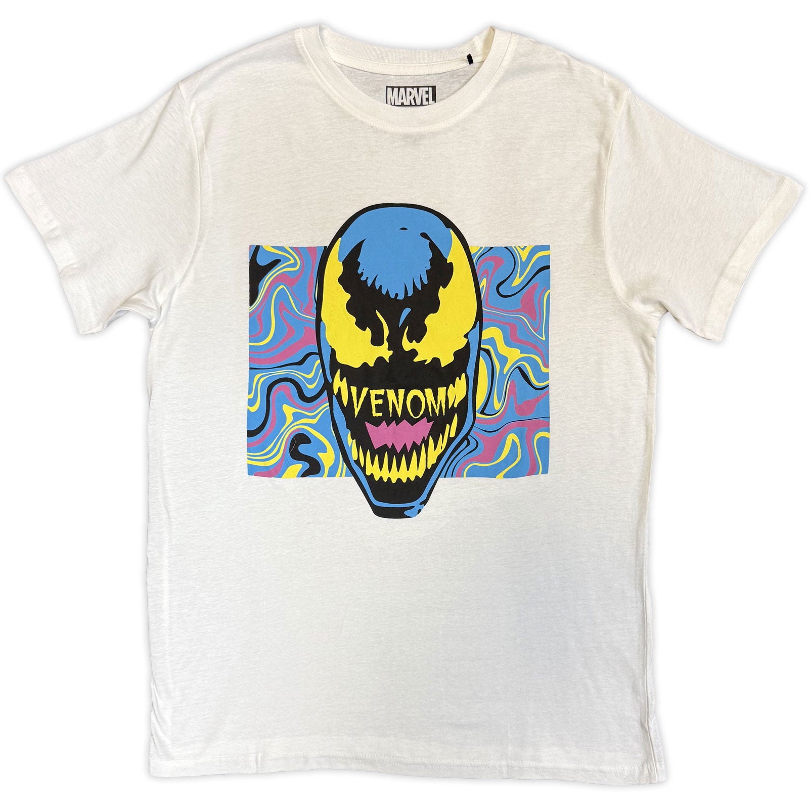 Marvel Comics Unisex T-Shirt: Venom Psych Head (White)