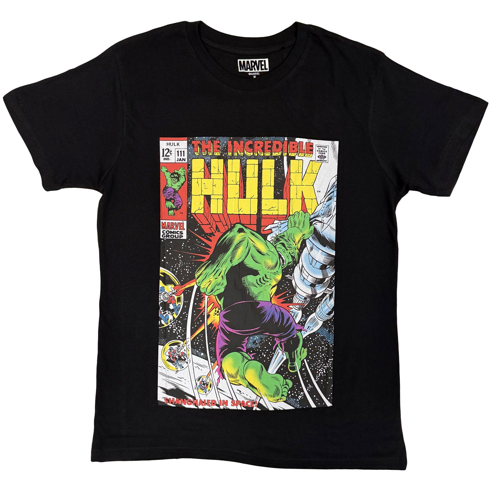 Marvel Comics Unisex T-Shirt: Hulk In Space (Black)