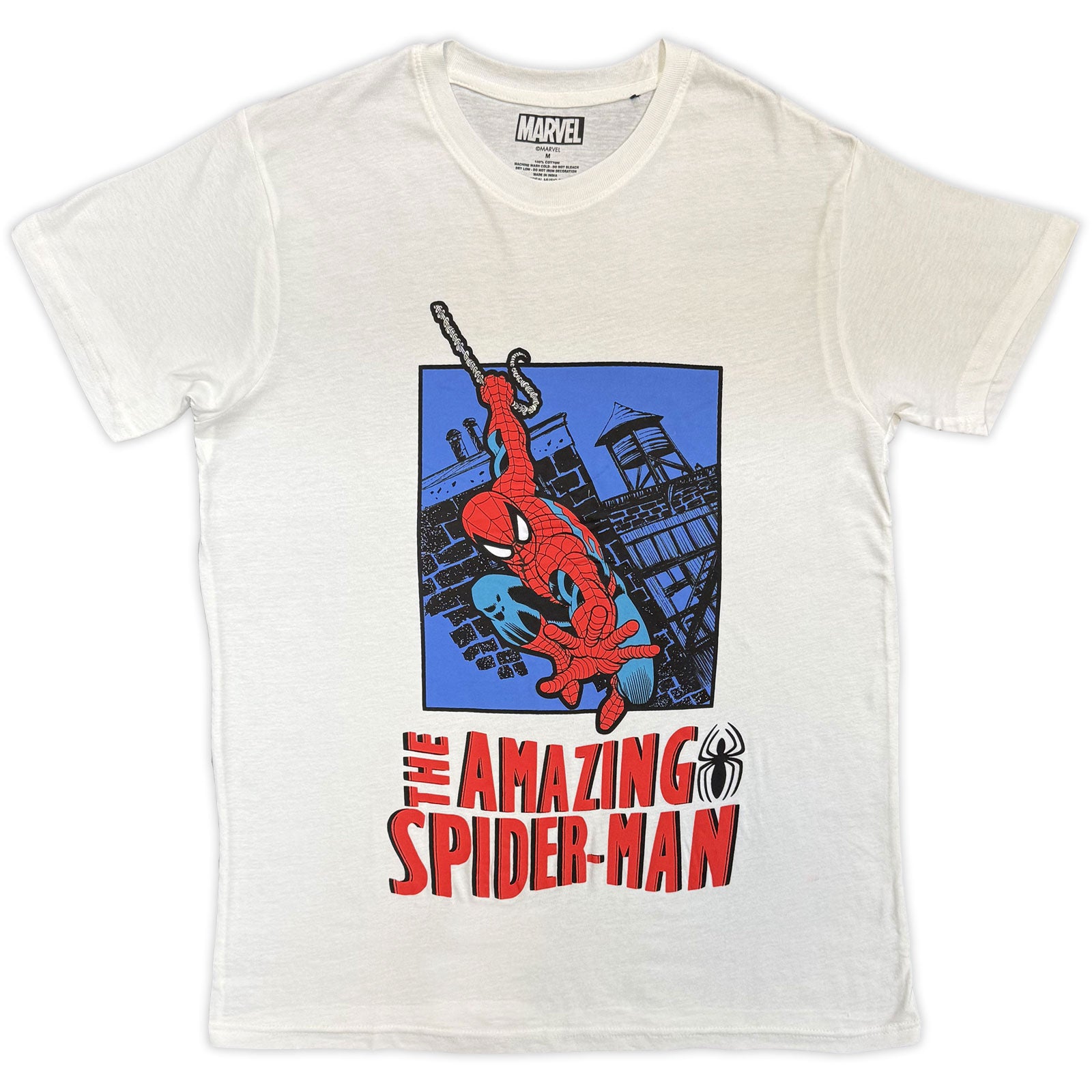 Marvel Comics Unisex T-Shirt: The Amazing Spider-Man Lunge (White)