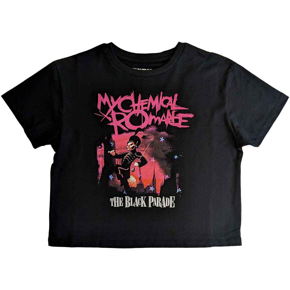 My Chemical Romance Ladies Crop Top: March (Black)