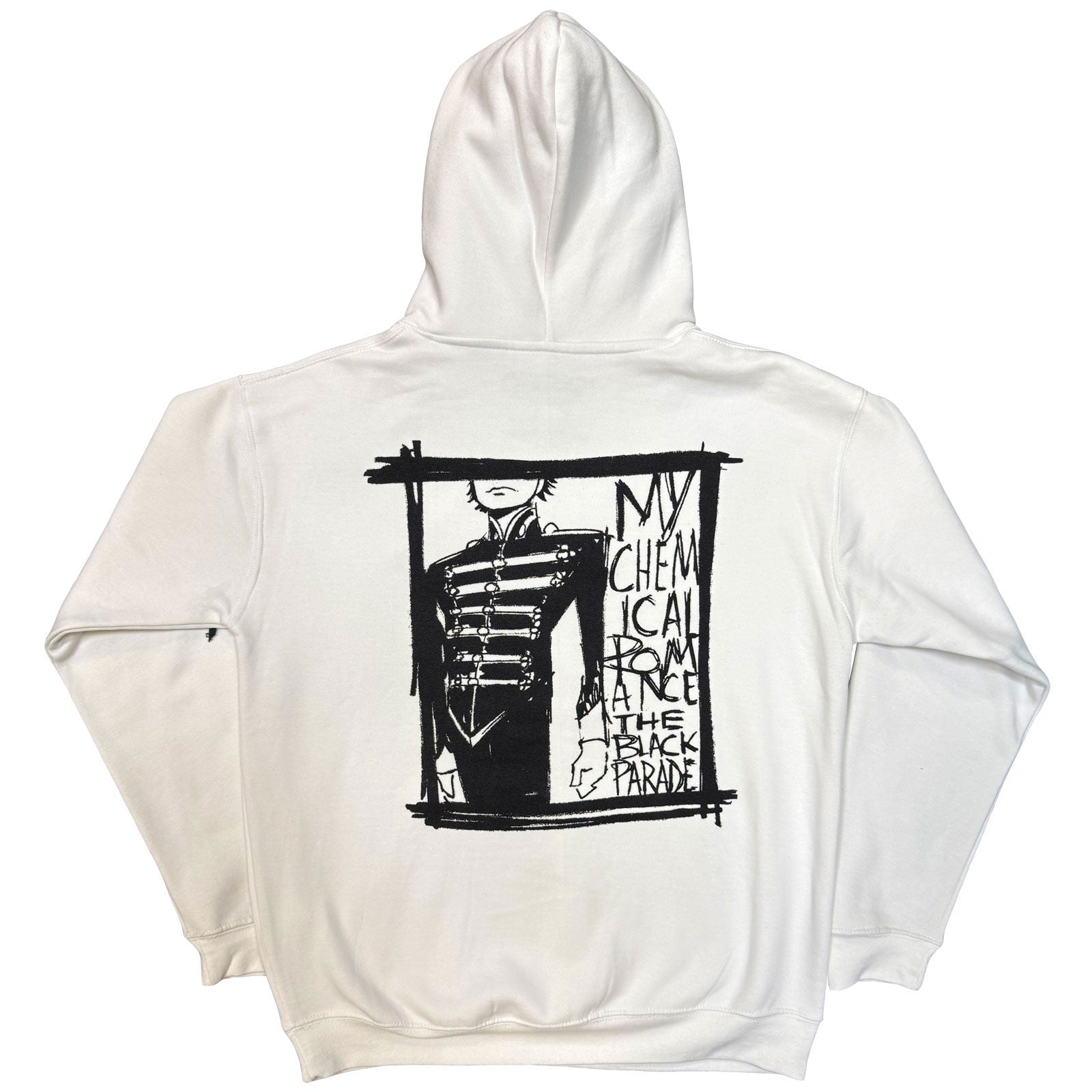 My Chemical Romance Unisex Pullover Hoodie: XV Marching Frame (White) (Back Print)