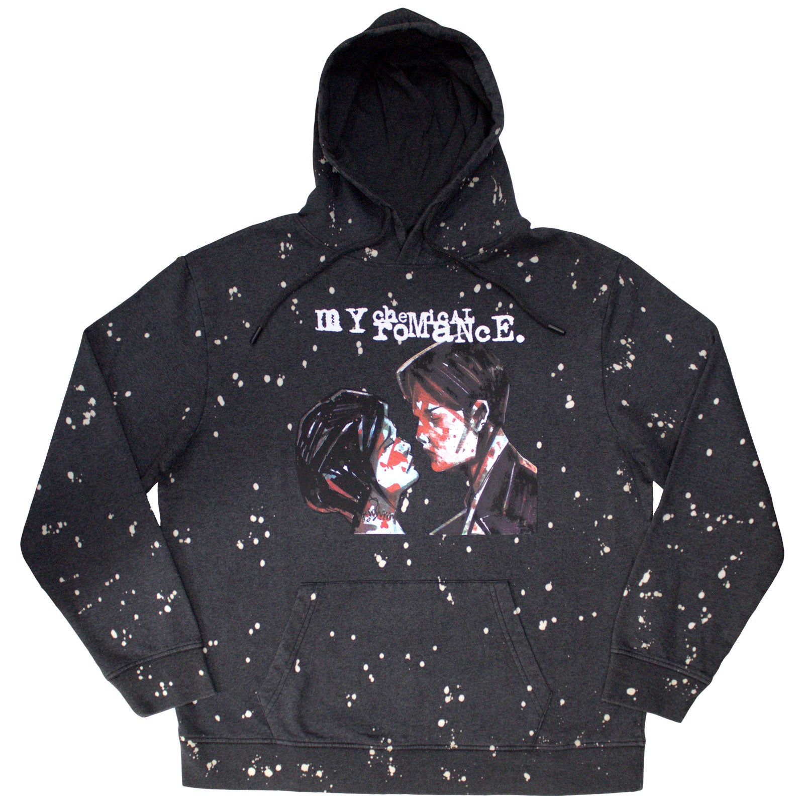 My Chemical Romance Unisex Dip Dye Pullover Hoodie: Three Cheers (Black) (Wash Collection)