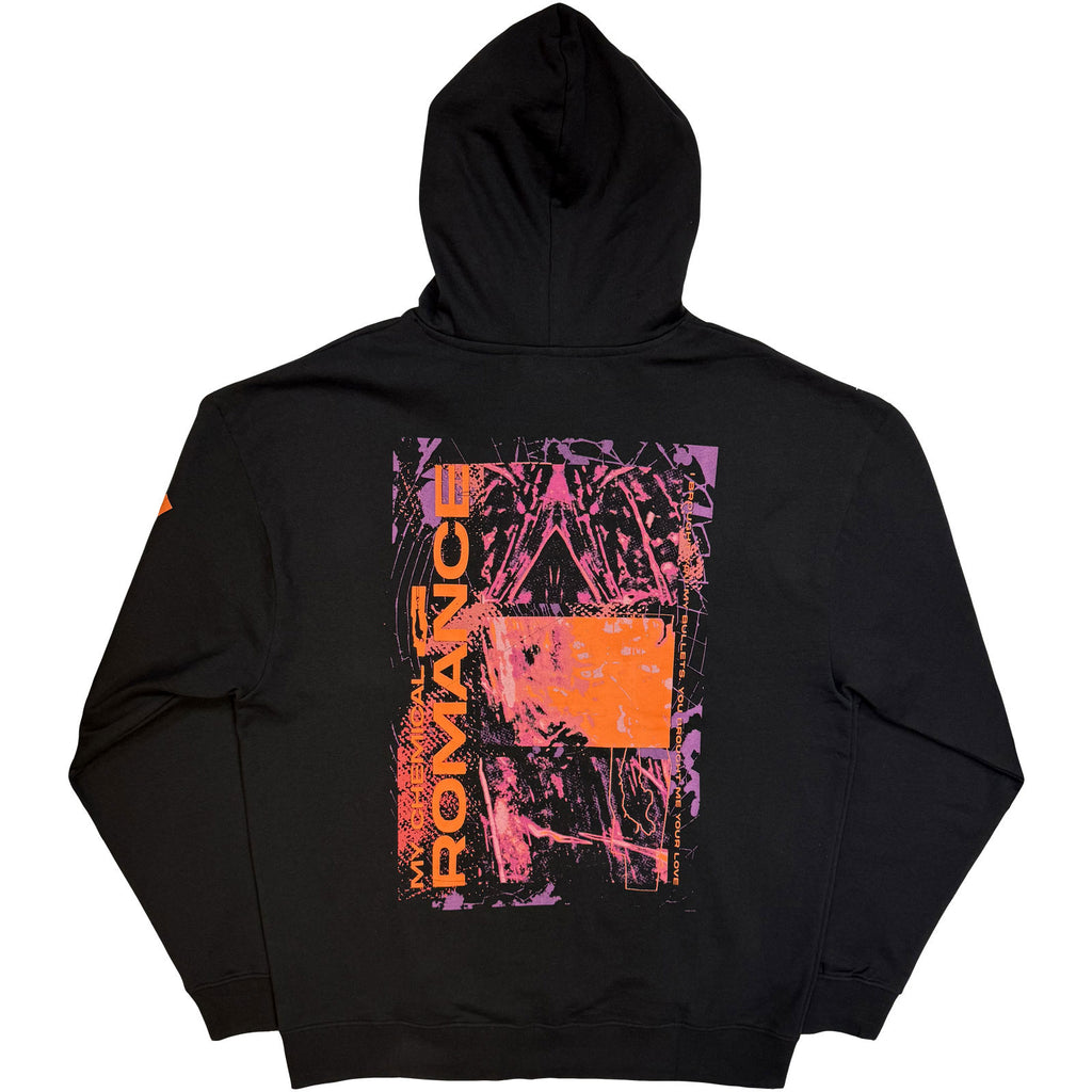 My Chemical Romance Unisex Pullover Hoodie: Romance Bullets (Black) (Back Print)