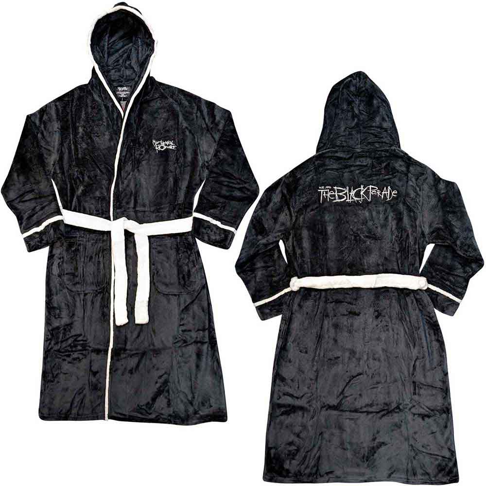 My Chemical Romance Unisex Bathrobe: The Black Parade (Black & White) (Back Print)