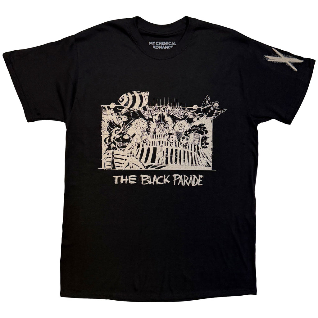 My Chemical Romance Unisex T-Shirt: XV Marching Frame (Black) (Back Print)