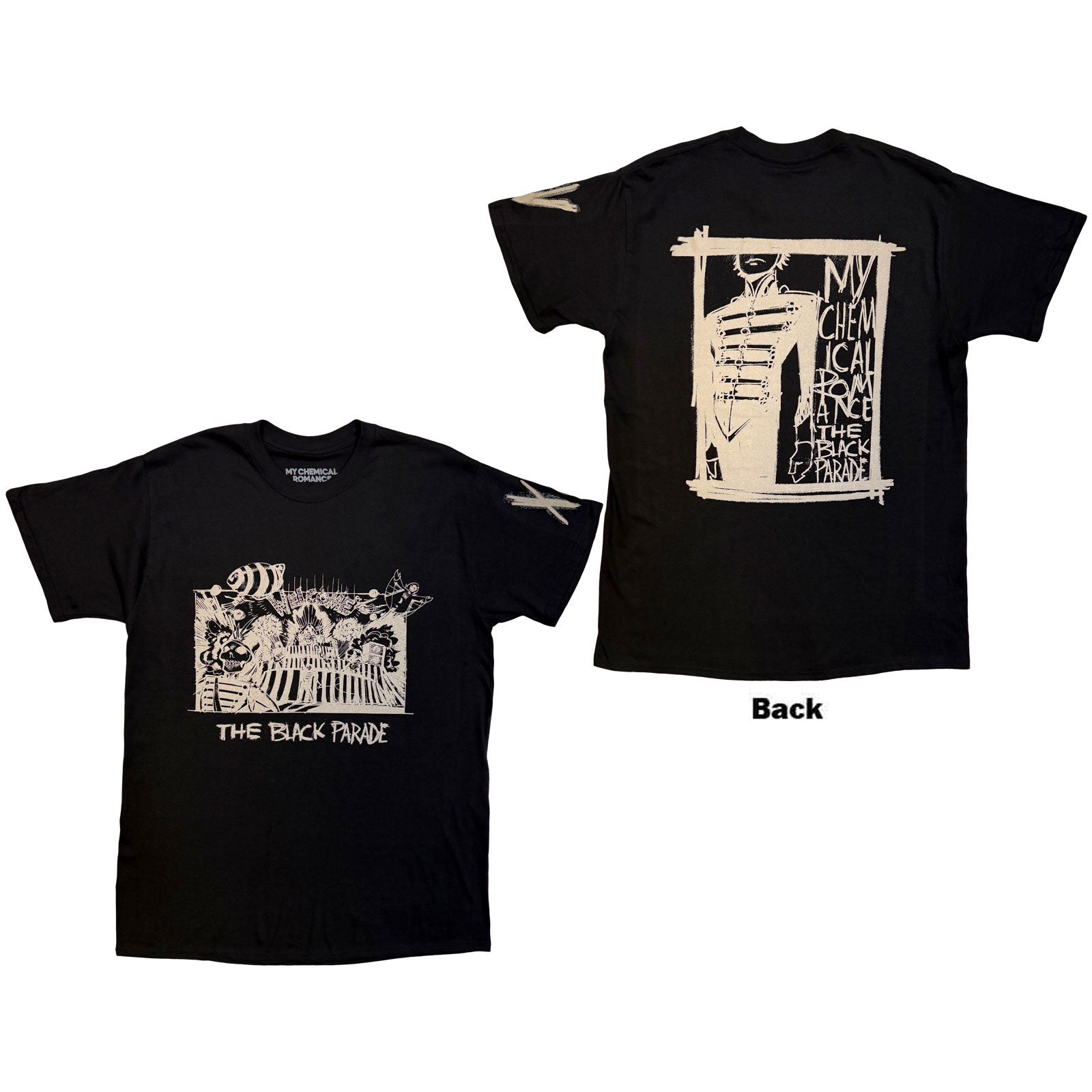 My Chemical Romance Unisex T-Shirt: XV Marching Frame (Black) (Back Print)