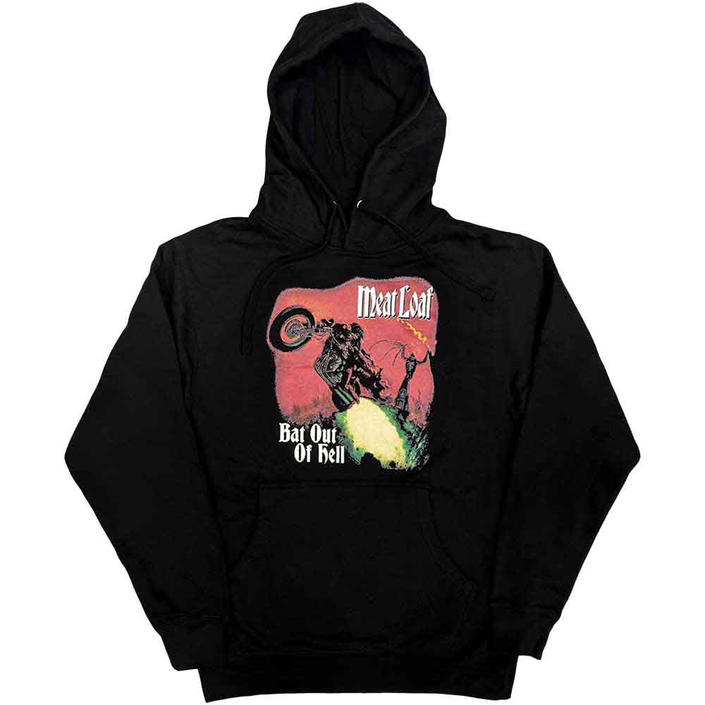 Meat Loaf Unisex Pullover Hoodie: Bat Out Of Hell (Black) (Back Print)