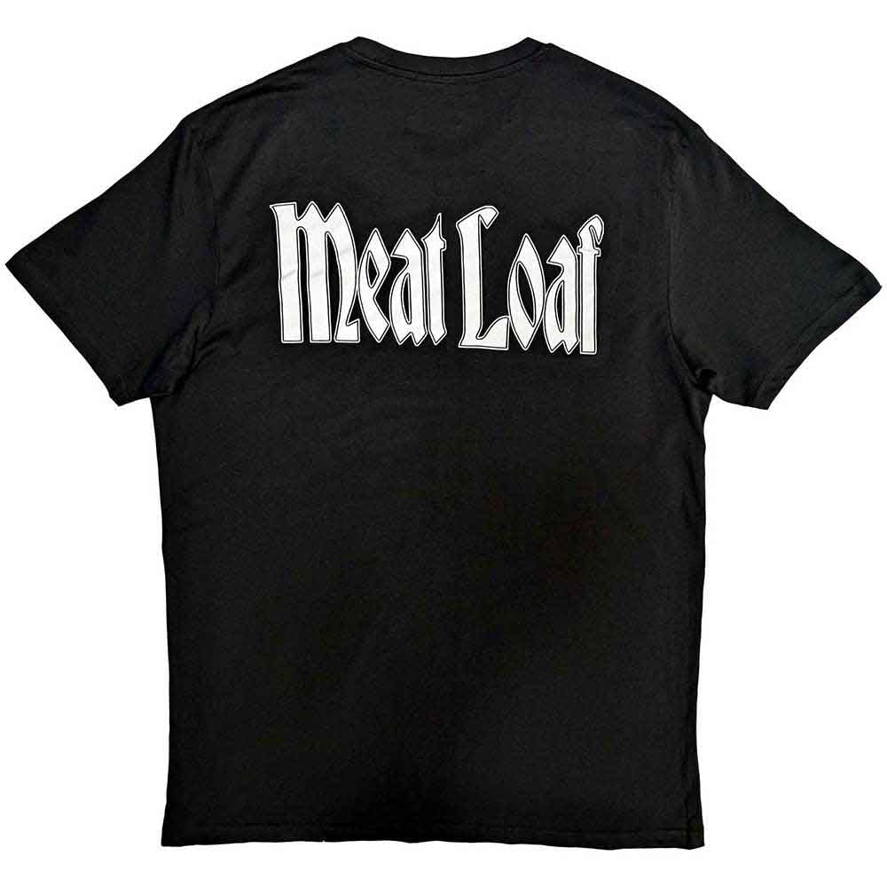 Meat Loaf Unisex T-Shirt: Bat Out Of Hell Cover (Black) (Back Print)