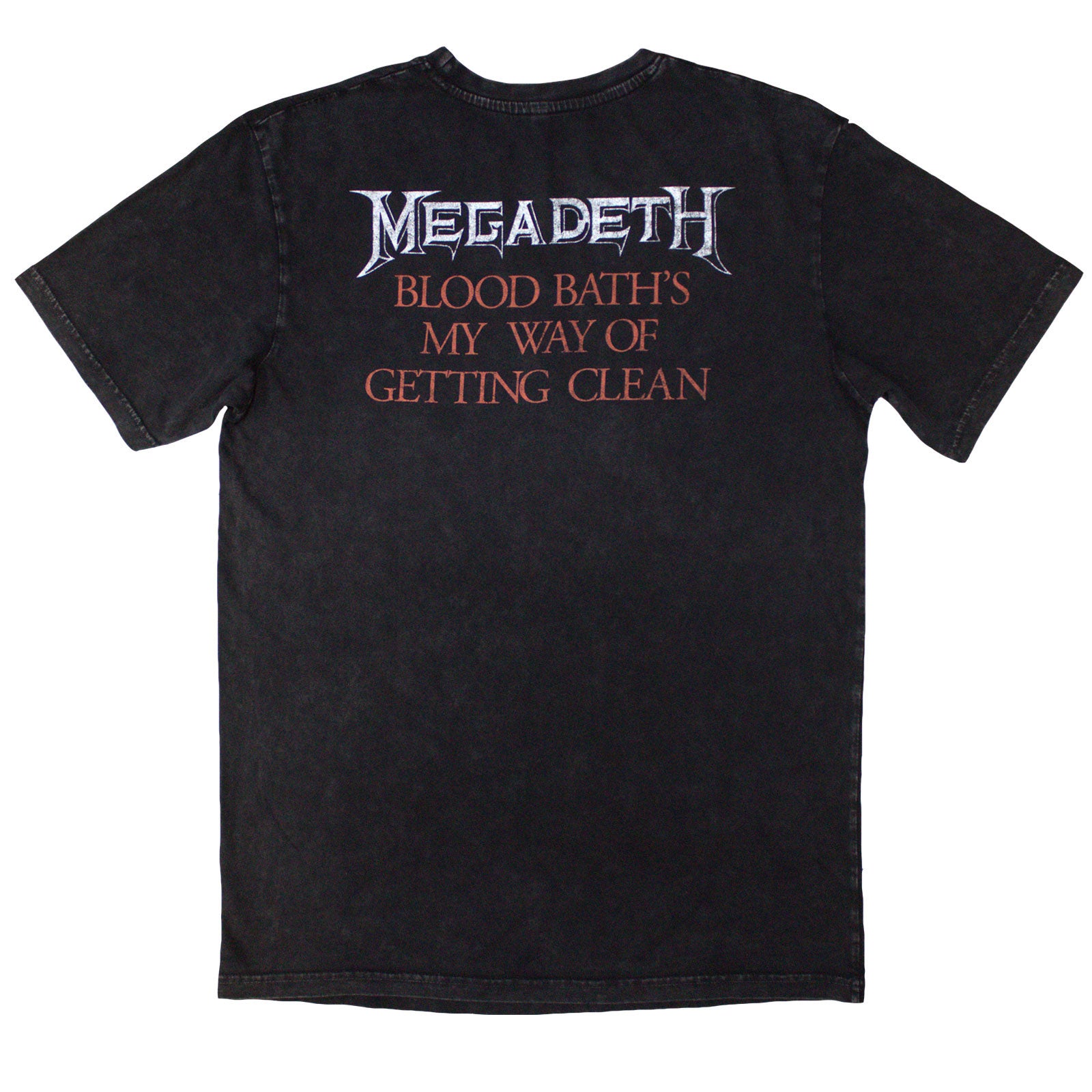 Megadeth Unisex Stone Wash T-Shirt: Black Friday (Charcoal Grey) (Back Print)