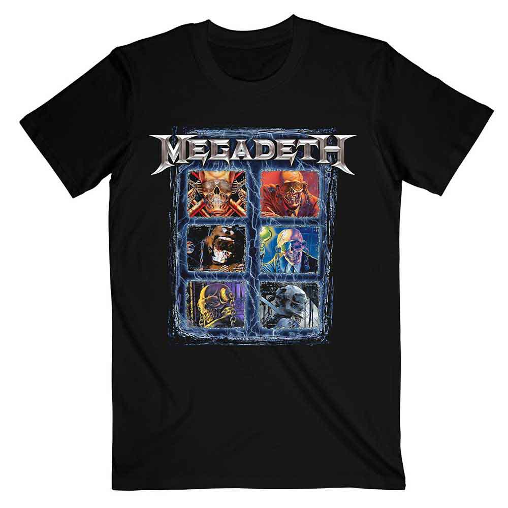 Megadeth Unisex T-Shirt: Vic Head Grid (Black)