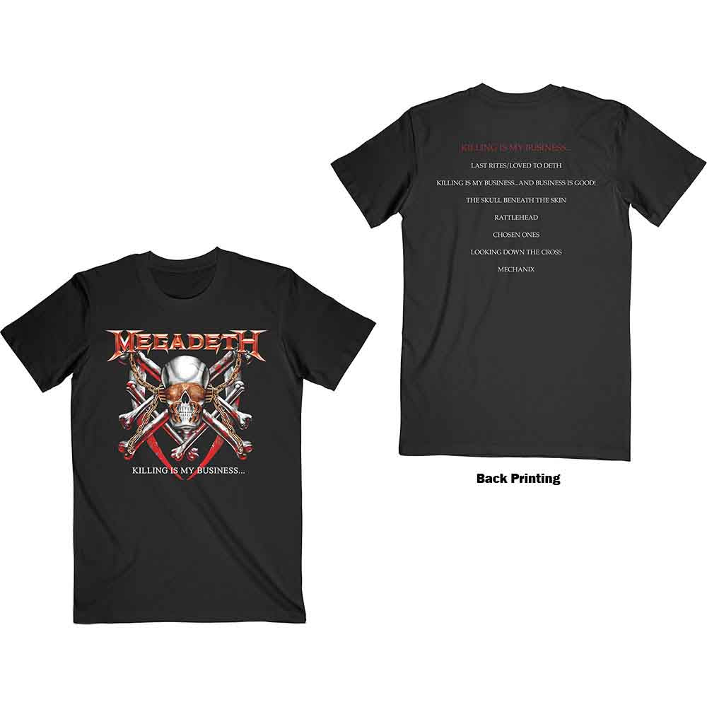Megadeth Unisex T-Shirt: Killing Is My Business (Black) (Back Print)