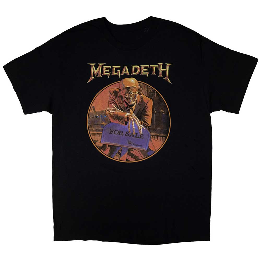 Megadeth Unisex T-Shirt: Peace Sells Track list (Black) (Back Print)