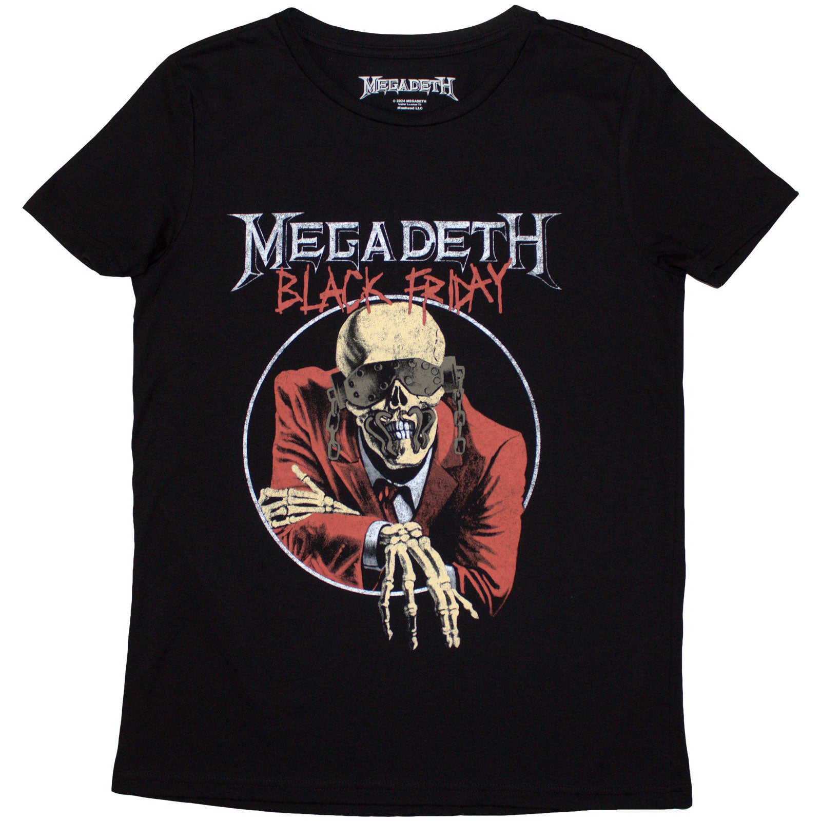 Megadeth Ladies T-Shirt: Black Friday (Black) (Back Print)
