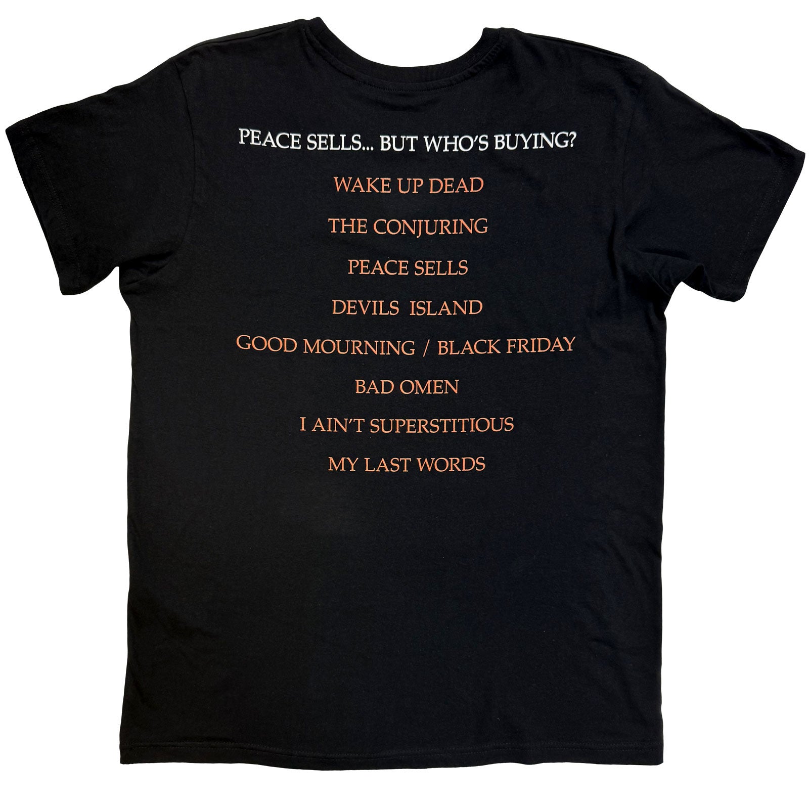 Megadeth Unisex T-Shirt: Peace Sells Album Cover (Black) (Back Print)