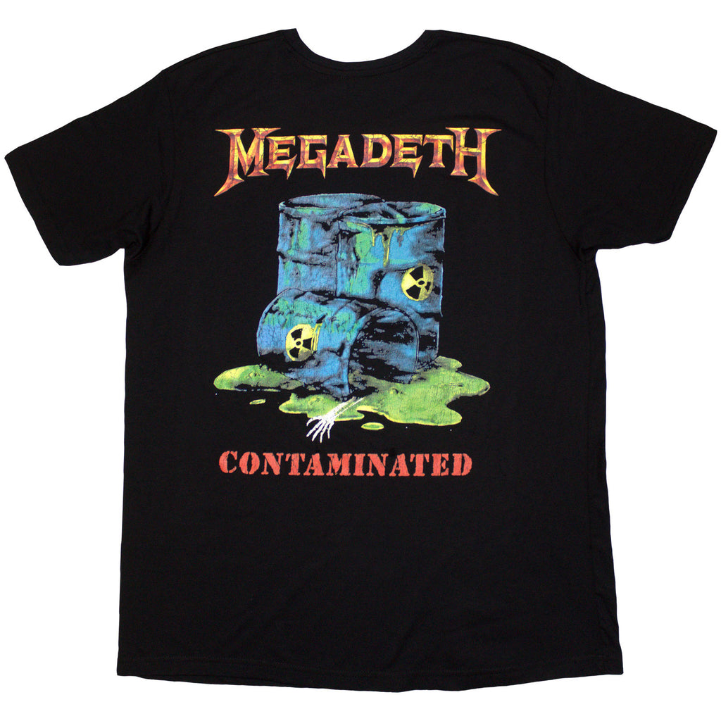 Megadeth Unisex T-Shirt: Contaminated (Black) (Back Print)